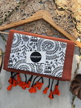 Orange Handloom Cotton Saree With Vani Print Blouse